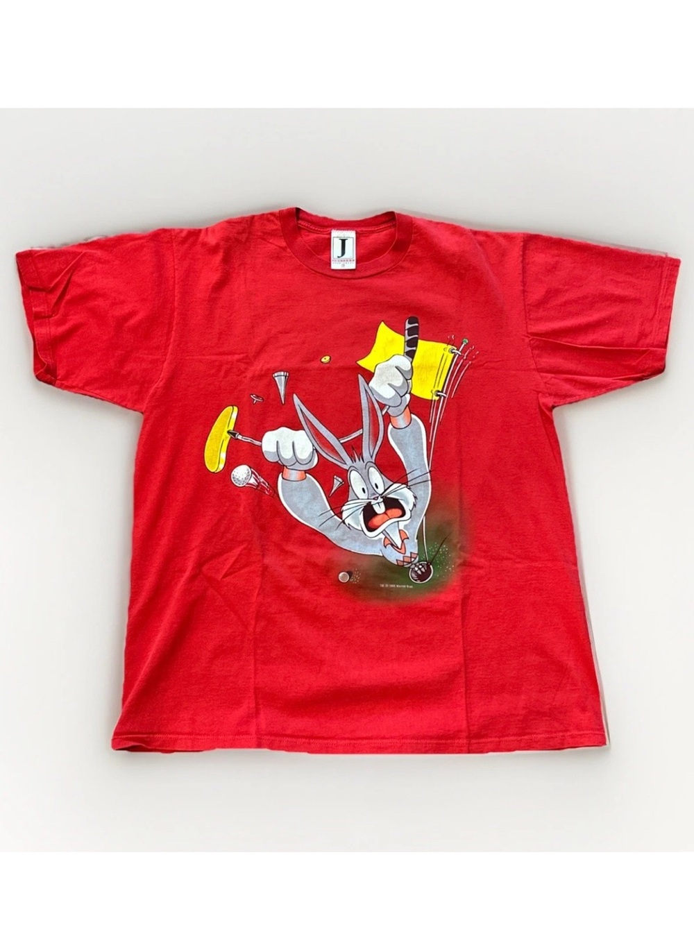 Vintage 90s Looney Tunes What’s Up Doc Golf XL Tee Shirt Bugs Bunny 2 Sided USA